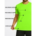 thumbnail image 5 of Mens High Visibility UPF50+ Lightweight Basic Gyming Run T-Shirt for Men Skyline Neon Green (S), 5 of 5