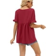 thumbnail image 4 of Camisetas de manga corta para mujer,Camisetas de verano informales con cuello en V para mujer Características mejoradas, 4 of 6