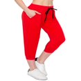 thumbnail image 1 of Women‘s Capri Jogger Lightweight Sweatpants with Pork Chop Pockets Black S, 1 of 5