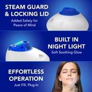 Vicks Warm Steam Vaporizer Humidifier with Night Light, 1.5 gal, 600 Sq. ft, White, V150SGNLUPCV2