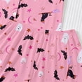 thumbnail image 5 of Likimi Child Kids Girls Halloween Pajamas Set Short Sleeve Hallowmas Ghost Print Lapel Button Down Pjs Tops With Shorts For Party Fashion Sleepwear, 5 of 9