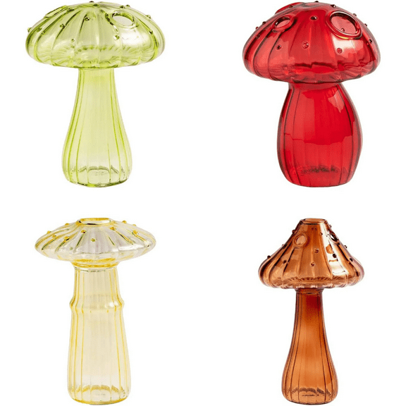 Acrylic Decorative Ornaments, Ongmies Glass Vase Mini Vase Flower Vase Creative Glass Vase Plant Hydroponic Art Plant Table Vase, Yellow