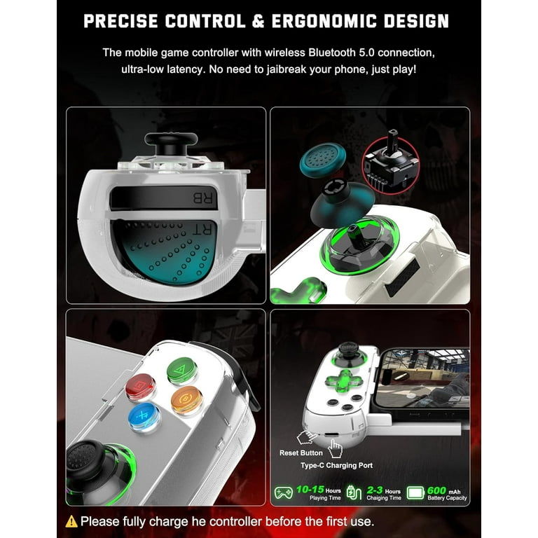 SOONHUA Wireless Phone Controller for Phone/Android, Mobile Gaming