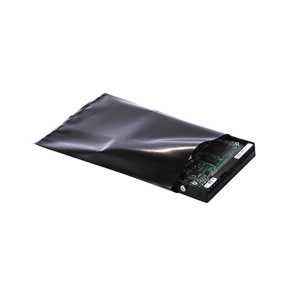 5 x 8" 4 Mil Flat Black Conductive Poly Bags (100 Bags) - Laddawn 6510