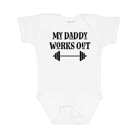 

Inktastic Exercise Daddy Works out Childs Gift Baby Boy or Baby Girl Bodysuit