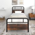 thumbnail image 5 of Costway Twin Size Metal Platform Bed Frame Industrial Headboard Mattress Foundation, 5 of 10