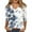 A-Blue-a2, variant on Dndkilg Womens Tops and Blouses with 3/4 Sleeves V Neck Floral White Tshirt for Women Half Sleeve Elbow Beach Shirts for Women Summer Women Tops Dressy Casual Summer Gold L