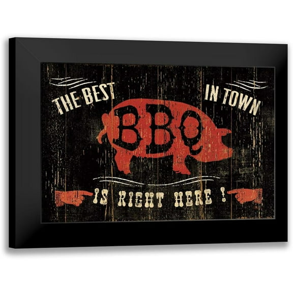 Pela Studio 14x11 Black Modern Framed Museum Art Print Titled - The Best BBQ in Town