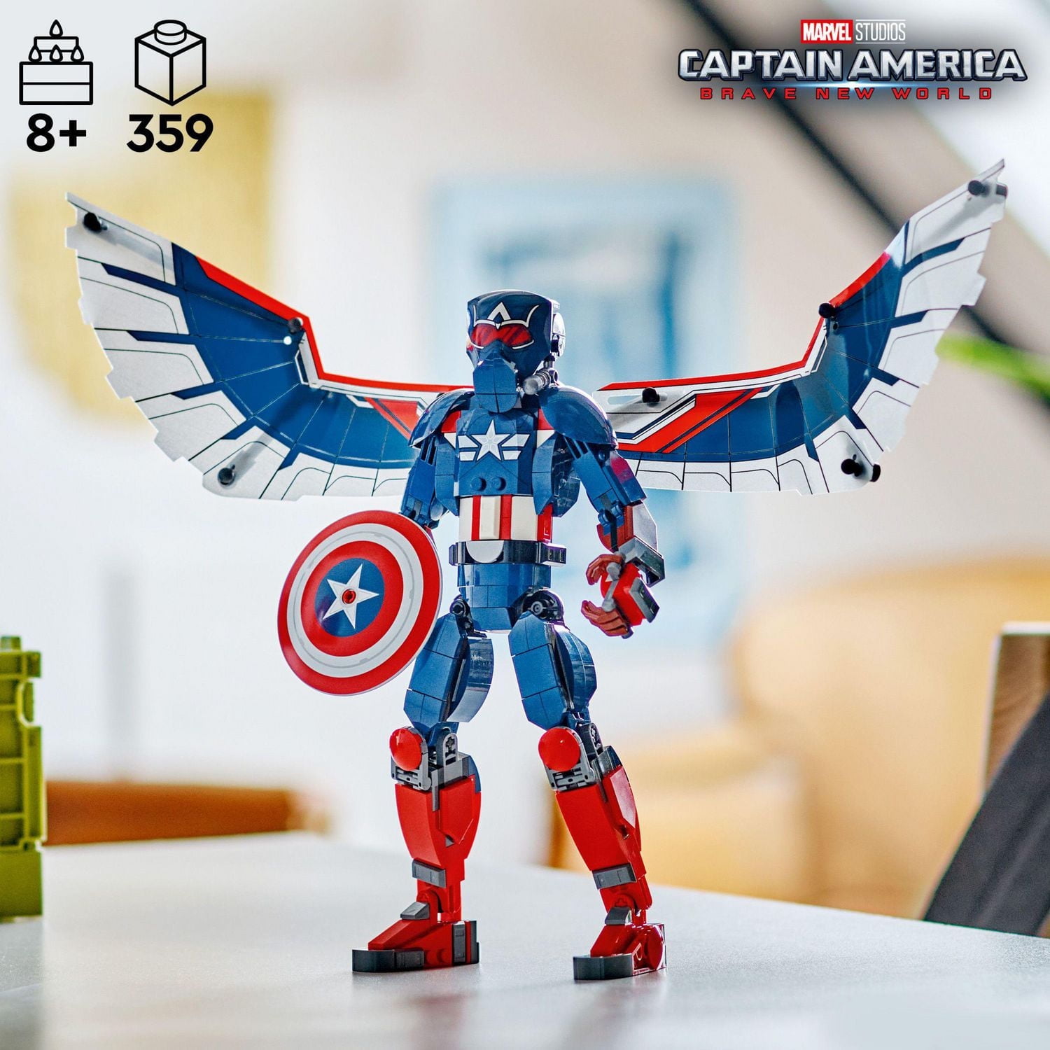 LEGO Super Heroes Marvel La figurine à construire du nouveau Capitaine America 76296 Ensemble de construction (359 pièces)