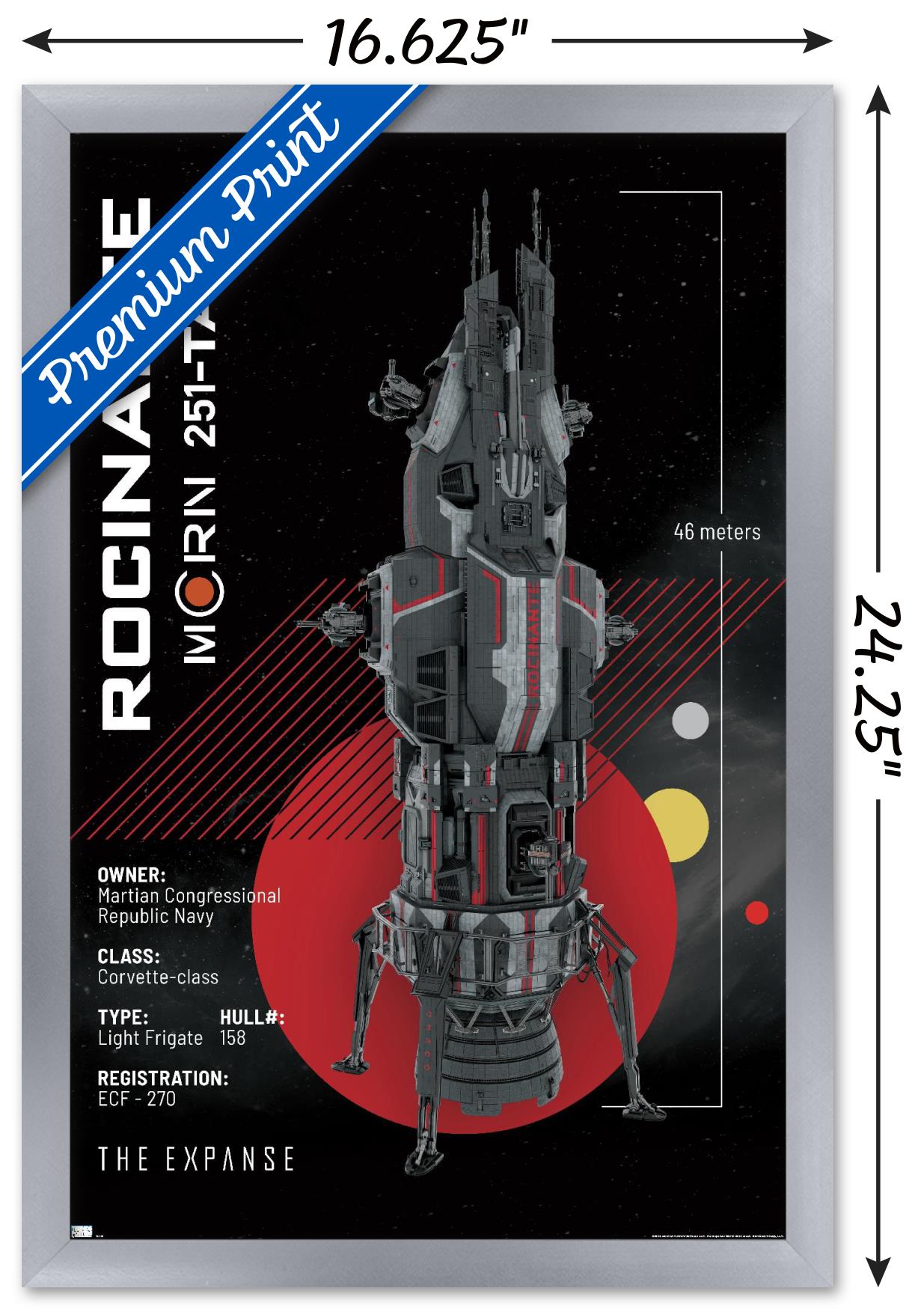 The Expanse - Roci Ship Wall Poster, 14.725" x 22.375", Framed