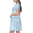 thumbnail image 2 of Balery Blue Marble Vestidos sueltos de manga corta para mujer, vestidos de verano 2025, vestidos casuales de corte A con vuelo., 2 of 6