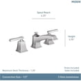 thumbnail image 4 of Moen TV6220 Boardwalk Chrome Two-Handle High Arc Widespread Bathroom Sink Faucet for 3-Hole Setups with Valve Included, 4 of 6