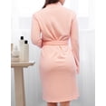 thumbnail image 4 of NY Threads Womens Robe Soft Knit Waffle Bathrobe Lightweight Knee-Length Loungewear, Large, Light Pink, 4 of 7