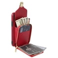 thumbnail image 6 of Allytech Case for iPhone XS Max, [Large Capacity] Wallet Case with Card Slots & Zipper Pocket, Premium PU Leather Metal Snap Kickstand Shockproof Case with Shoulder Strap, Red, 6 of 10