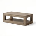 thumbnail image 3 of Modern Rectangular Coffee Table with Bottom Shelf (48in x 24in / 1220mm x 610mm), Seashell Wirebrush, 3 of 4