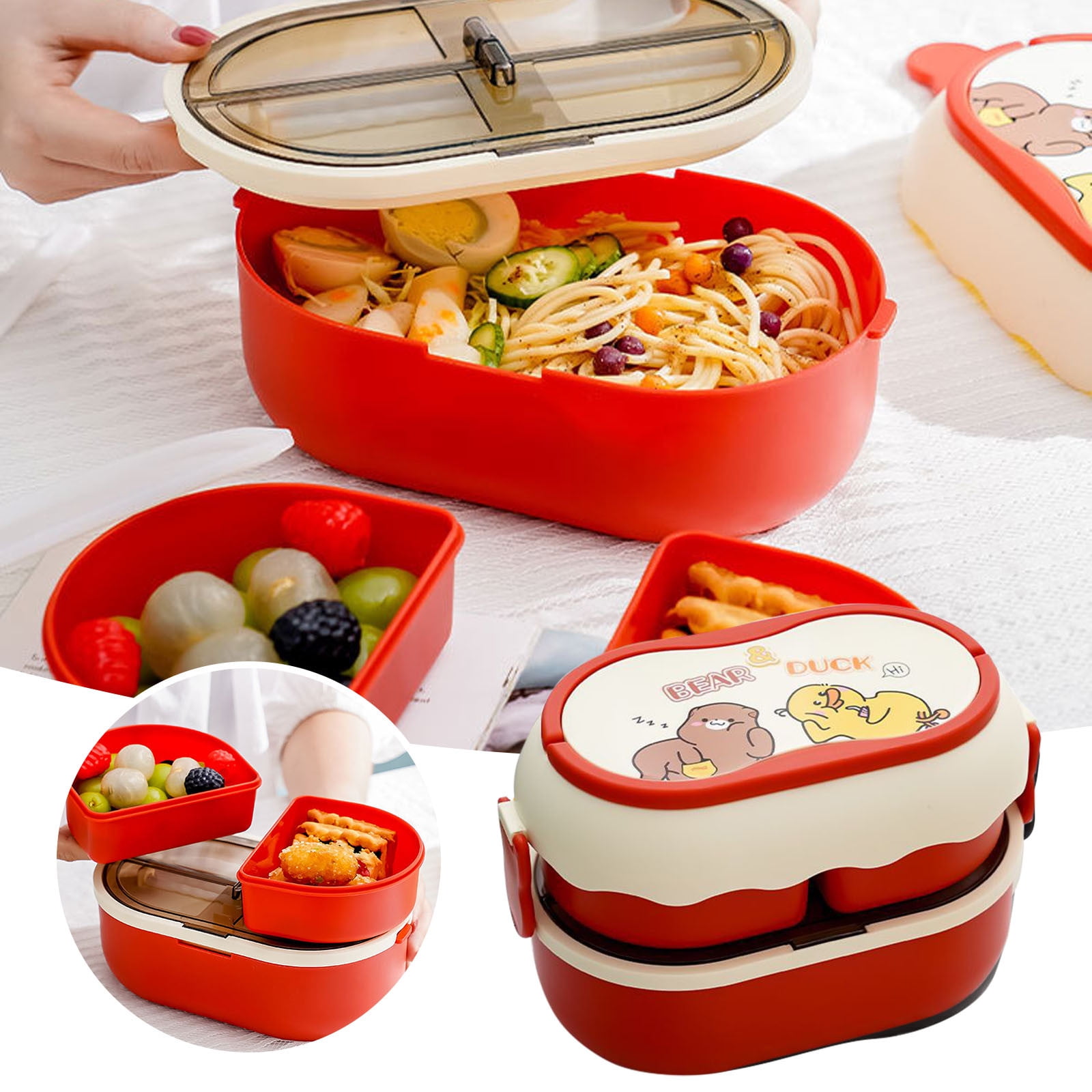 Kitchen Decor and Supplies Children'S Lunch Box Double Compartment