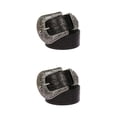 thumbnail image 2 of braveheart Sturdy Belt With Alloy Buttons Practical And Convenient For Everyday Long Fashion Embossed Pattern Rivet Belt round flowers black 115cm 2Set, 2 of 6