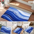thumbnail image 5 of 2x3 Ft Entryway Area Rug, Blue Waves Abstract Kitchen Rug Runner Washable Floor Mat, Ocean Fluid Gradient Luxury Non Slip Indoor Door Mat Throw Carpet for Bathroom Living Room Bedroom, 5 of 8