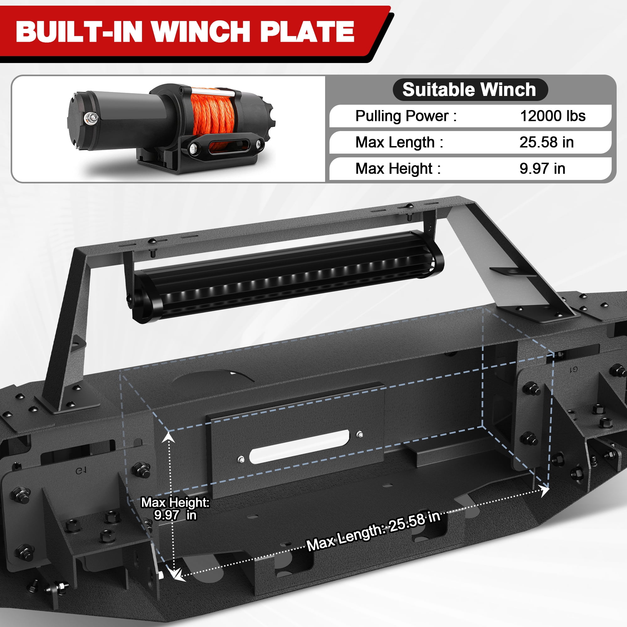 POFENZE Front Bumper Full Width for 2011-2016 Ford F250/F350/F450 Pickup