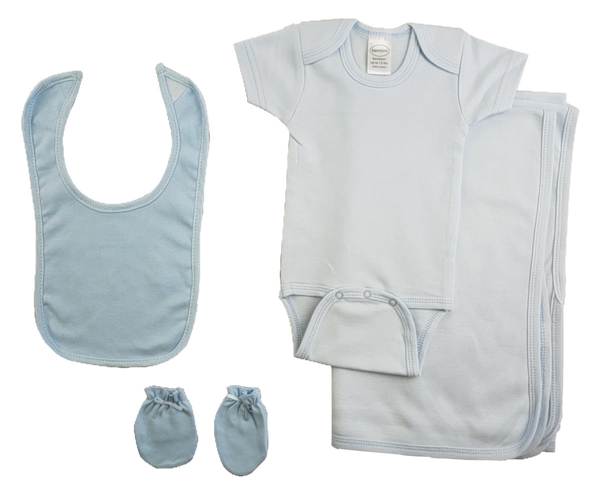 Blue 4 Piece Baby Clothes Set - Newborn