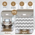 thumbnail image 5 of Grey Ripple Window Privacy Film, Simple Gray White Waves Aesthetics Static Cling UV Sun Blocking Heat Control Window Tint Day and Night, Non-Adhesive One Way Windows Privacy Cover 19.6''x39.3'', 5 of 7