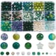 thumbnail image 1 of 1 caja de 22 cuentas de vidrio verde surtidas con motivos navideños de primavera, espaciadores, biconos, para el Día de San Patricio., 1 of 9