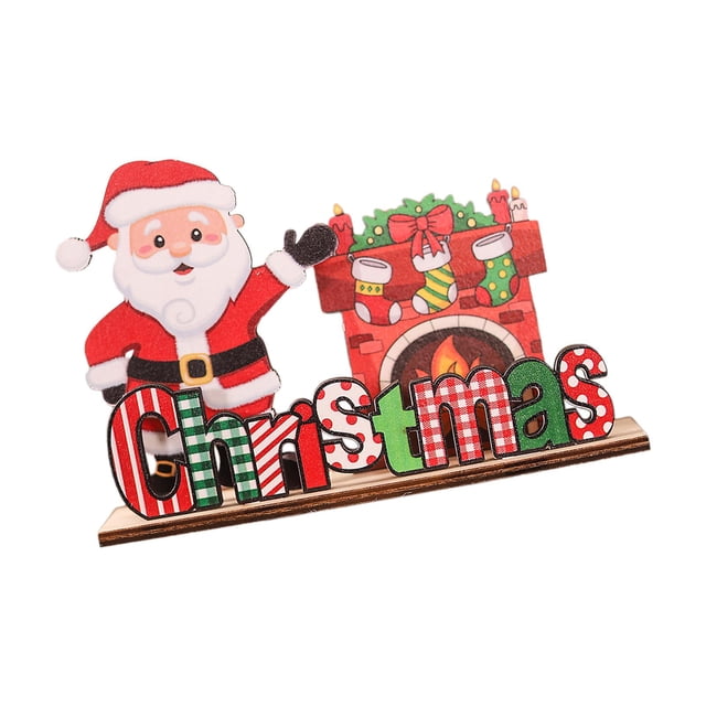 Adorno navideño de madera, decoración navideña, accesorios para fiestas DIY Estilo A