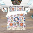 thumbnail image 3 of Designart 'Abstract Flowers Pattern' Bohemian & Eclectic Bedding Set - Duvet Cover & Shams, 3 of 4