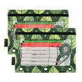 thumbnail image 2 of Cartoon Green Leaves Row 2 Pack Pencil Pouch for 3 Ring Binder Smooth Zipper Folders with Pockets Clear Window Pencil Case, 2 of 6