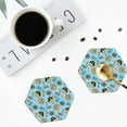 thumbnail image 5 of Lsque funny lion in pirate Pattern 4" Drink Coasters Set of 6, Leather Absorbent Coasters, Table Coaster Set Decorative Coffee Cup Coasters Housewarming Gift,Hexagon, 5 of 7