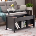 thumbnail image 4 of VINGLI 40" Black Lift Top Coffee Table with Storage with 3 Shelves Hydraulic Lifter, Mesa de Centro para Sala, 4 of 8