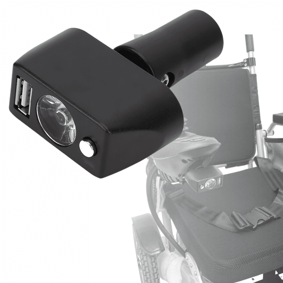 Electric Wheelchair Light LED Night Light High Brightness with USB Charging Port for Improved Nighttime Visibility