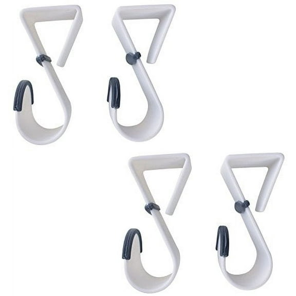 Space Saver Over the Door Hooks - White Plastic (4 Pack)