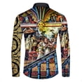 thumbnail image 5 of Camisas de manga corta con botones y estampado 3D de lujo de alta gama con patrón dorado para hombres, blusas de estilo callejero de moda, atuendos de hip hop, 5 of 5