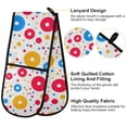 thumbnail image 4 of Dailycode Double Sided Oven Mitt with Loop Heat Resistant Kitchen Long Potholders 7" x 35" Colorful Dot and Circles, 4 of 6