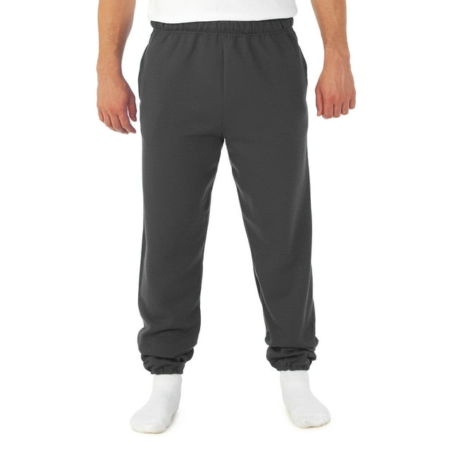 Jerzees Mens NuBlend Super Sweats Pocketed Sweatpants, S, Black Heather