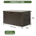 thumbnail image 3 of Uforic 150 Gallon Large Outdoor Deck Box, Double-Wall Resin Storage Box with Side Handles, Waterproof & Lockable,Brown, 3 of 8