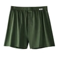 thumbnail image 5 of ZUBKTE Men's Cotton Lounge Shorts Solid Color Elastic Waist Loose Fit Sleepwear Boxer Style Pajama Bottoms, 5 of 8
