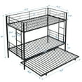 thumbnail image 2 of Harper & Bright Designs Twin Size Metal Bunk Bed with Trundle, Twin Over Twin Metal Bunk Bed Frame for Bedroom, Black, 2 of 7