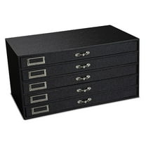 Novel Box 5 Drawer Black Jewelry Display Box 15.12X8.37X7.62 Inches - Rock Storage Box