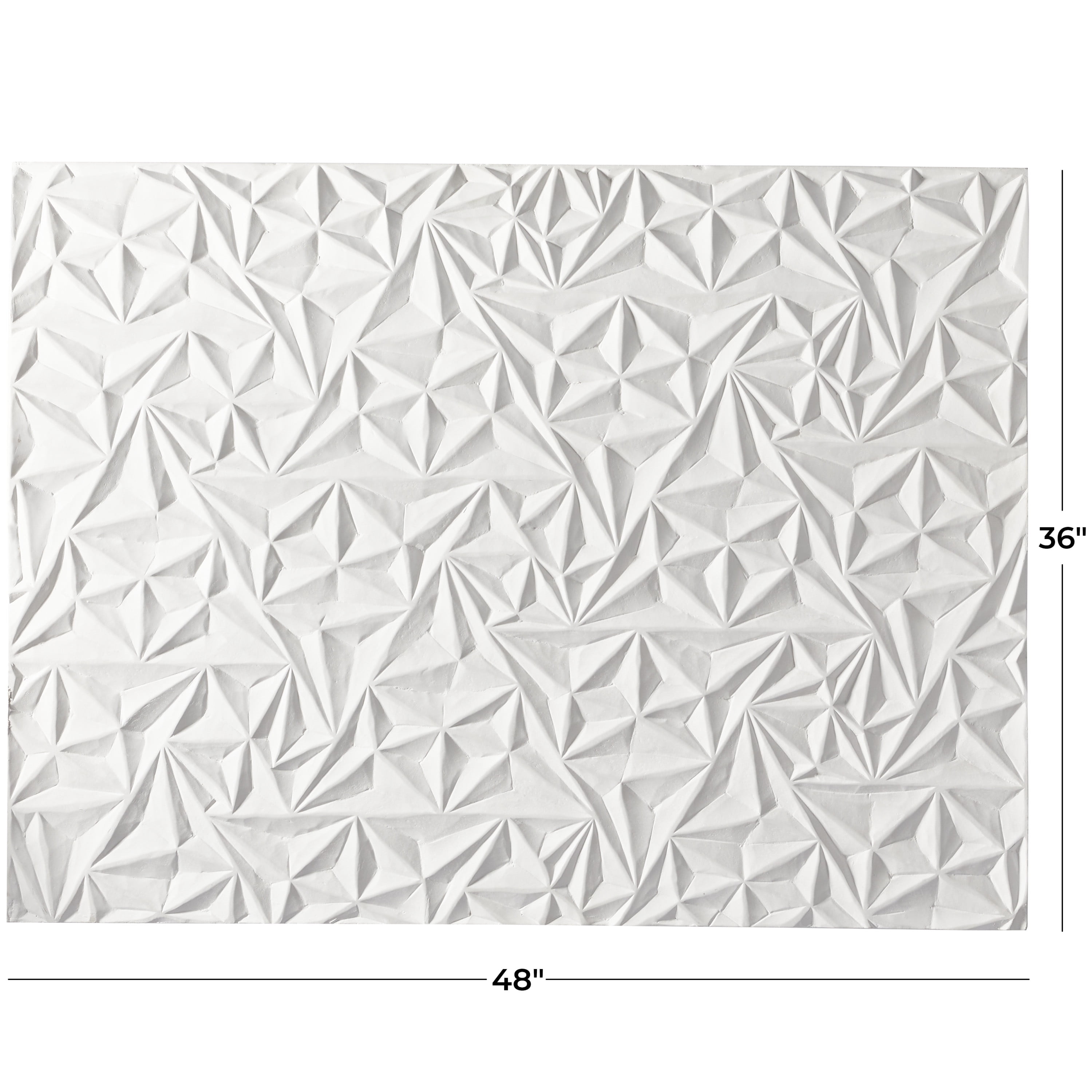 CosmoLiving by Cosmopolitan White Wooden Intricately Carved Geometric Wall Decor