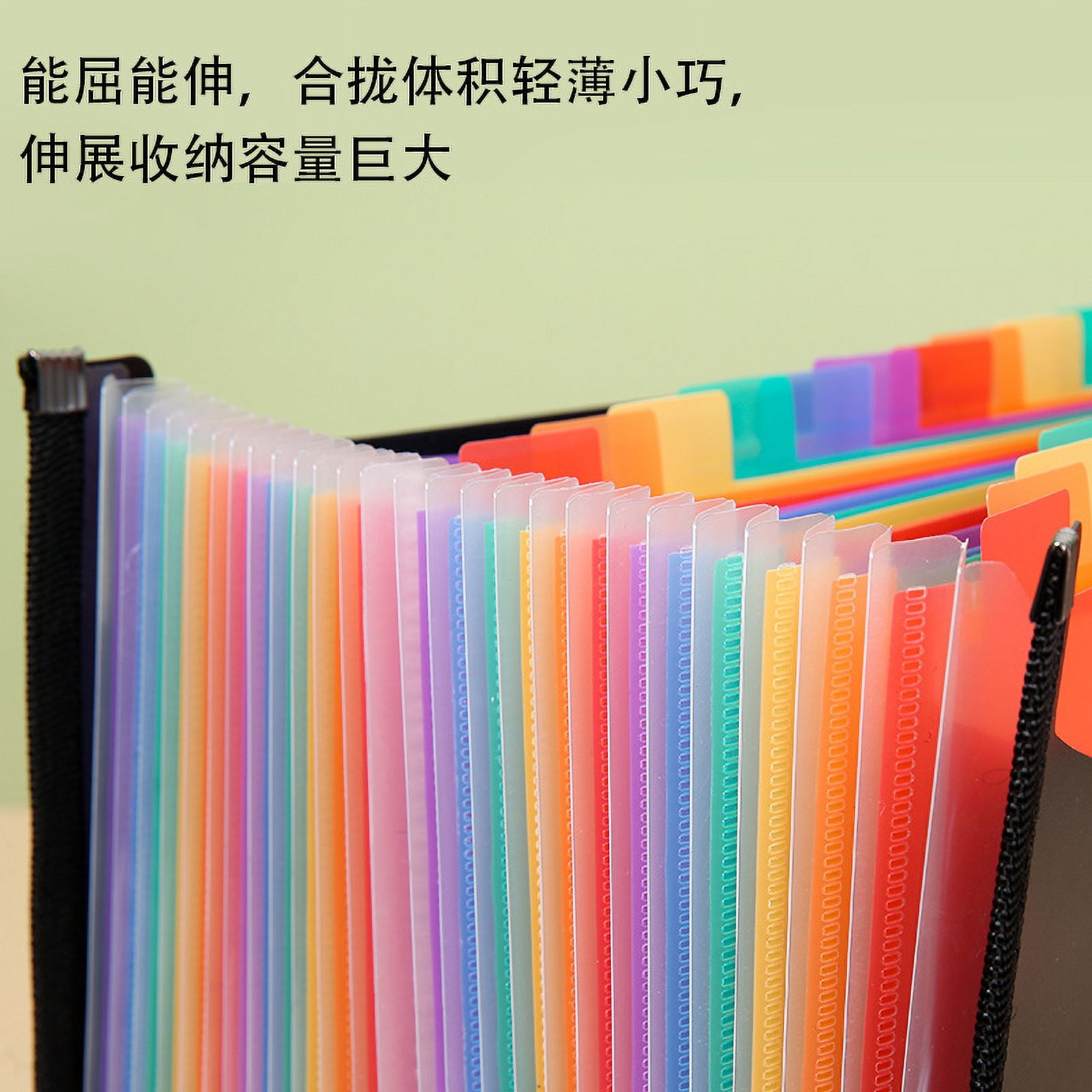 ERDOUY 2Pcs Accordion File Organizer, 13 Pockets Expanding File Folder, Portable Monthly Paper Bill Tax Receipt Organizer, Letter A4 Size Document Holder , White plaid rainbow