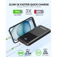 thumbnail image 3 of Cargador portátil Power Bank ARINTA 10000 mAh PD 22,5 W negro, 3 of 8