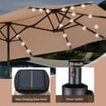 thumbnail image 3 of Autlaycil 13ft Solar Patio Umbrella with 36 Solar Powered LED Lights and Crank System for Garden, Deck, Poolside, Outdoor - Beige, 3 of 7