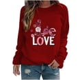 thumbnail image 1 of Amzcrzy Sweatshirts pour Femmes Saint-Valentin Cœur Amour Chandails en Molleton Décontractés Graphiques Adorables Col Rond Manches Longues Chandail Tops, 1 of 3