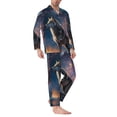thumbnail image 2 of Fotbe Night Sky Wolf Pijama de Hombre con Estampado de Manga Larga, Conjunto de 2 Piezas, Ropa de Dormir Suave y Cómoda con Bolsillos-Large, 2 of 7