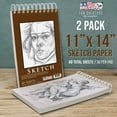 thumbnail image 2 of U.S. Art Supply 5.5" x 8.5" Premium Heavy-Weight Paper Spiral Bound Sketch Pad, 90 Pound (160gsm), Pad of 30-Sheets (Pack of 2 Pads), 2 of 7