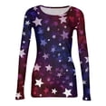 thumbnail image 5 of Sewkxo Women Tshirt Fashion 250th Anniversary American Independence Day Graphic Crewneck Pullover Top Spring Summer Loose Fit Casual Long Sleeve Tops,Deep Red 2XL, 5 of 6