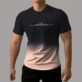 thumbnail image 2 of Bibifish Mens Tops Ombre Brown To White Whatever Print Tshirts Slim Fit Short Sleeve Crew Neck Casual Daily Outdoor Streetwear Fashion Graphic Tees, 2 of 4