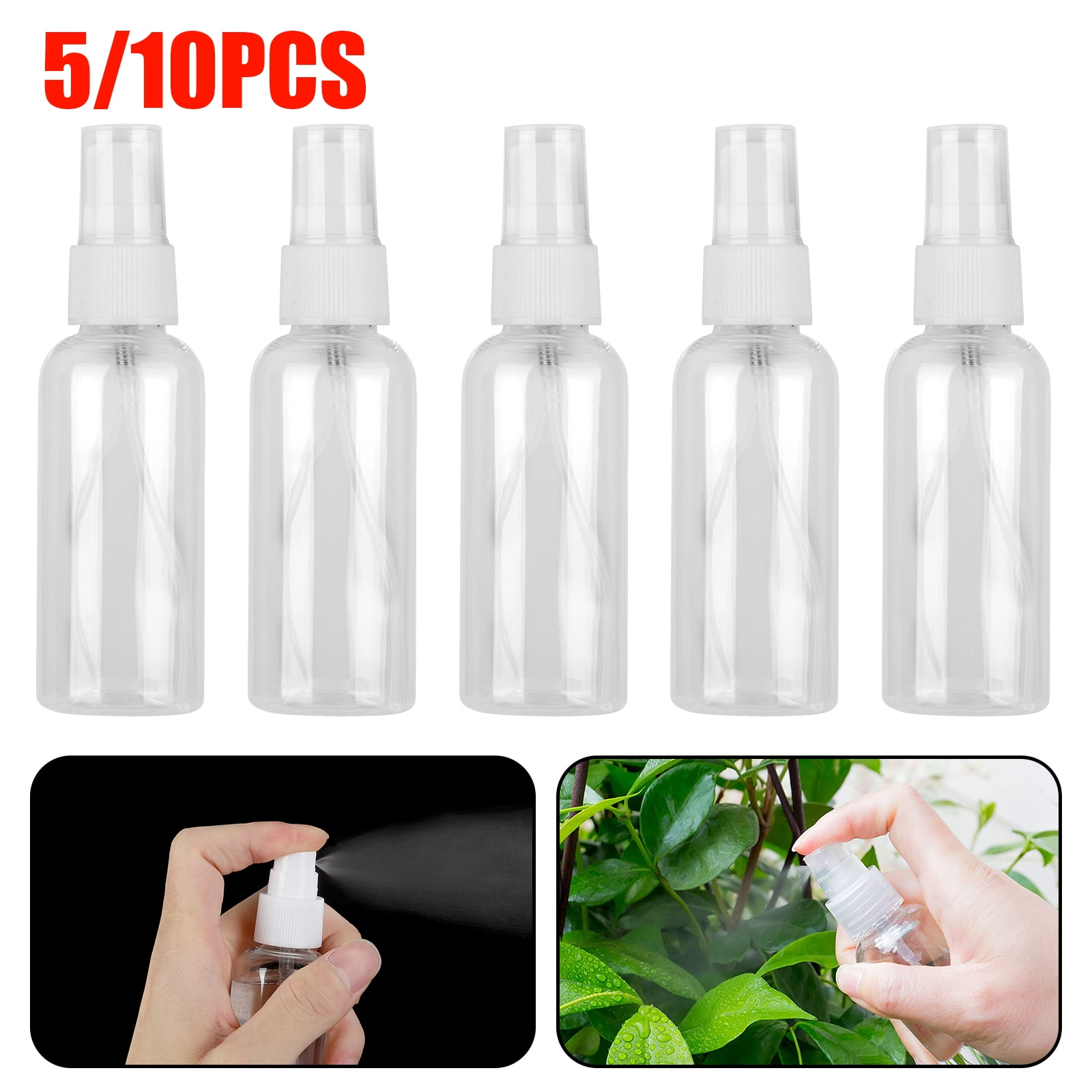 EEEkit Portable Empty Spray Bottle, 5/10pcs 60 ml Small Spray Refillable Reusable Fine Mist
